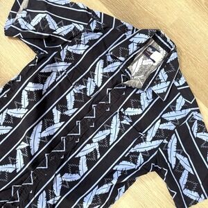 Vtg Wrangler Blue Hawaiian‎ Short Sleeve Button Up Shirt Men's Size L